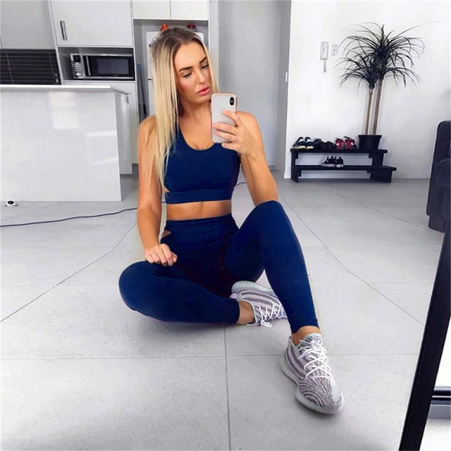 Black Yoga Set Women Sport Suit Running Set Gym Clothing Sportswear Gym Wear Fitness Suit Yoga Clothes Gym Suit Bra+Pants