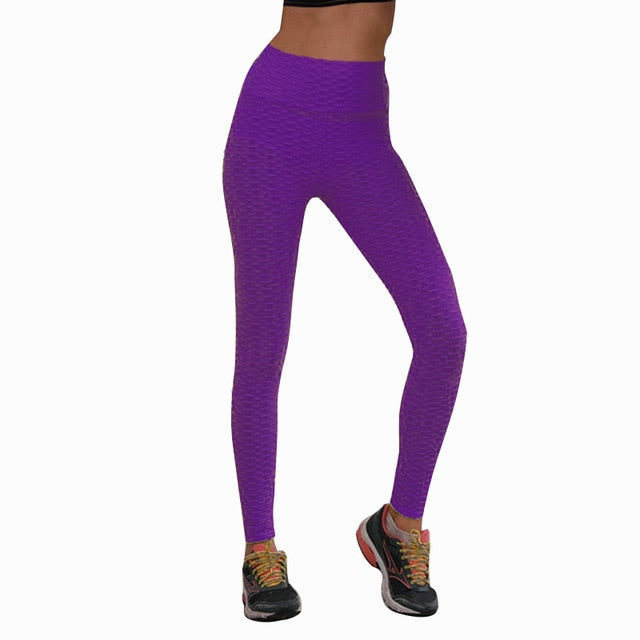 2019 Sexy Yoga Pants Fitness Sports Leggings Jacquard Sports Leggings Female Running Trousers High Waist Yoga Tight Sports Pants