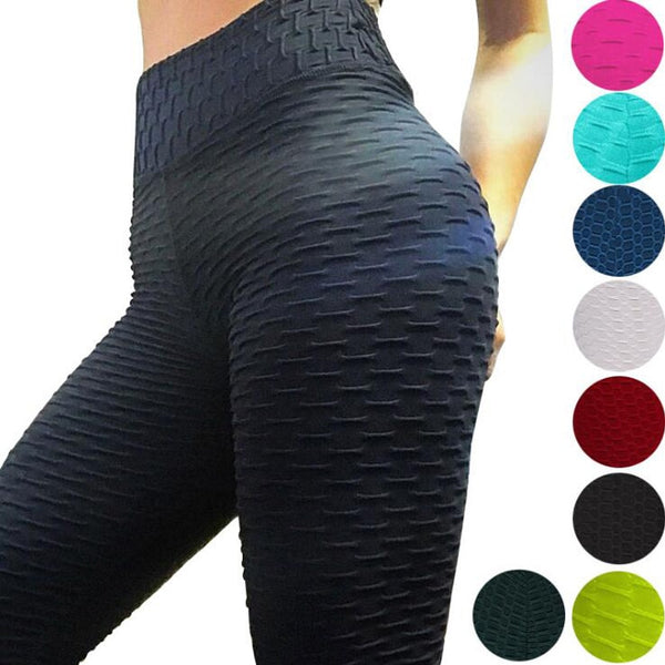 2019 Sexy Yoga Pants Fitness Sports Leggings Jacquard Sports Leggings Female Running Trousers High Waist Yoga Tight Sports Pants