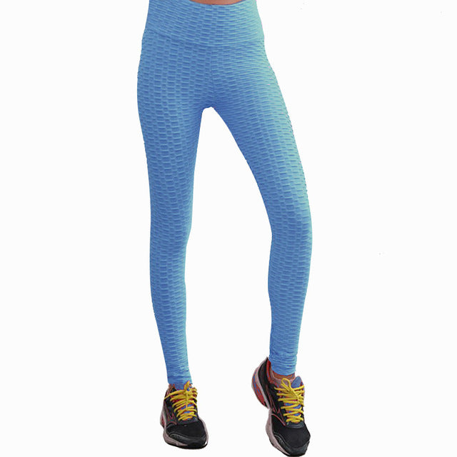 2019 Sexy Yoga Pants Fitness Sports Leggings Jacquard Sports Leggings Female Running Trousers High Waist Yoga Tight Sports Pants