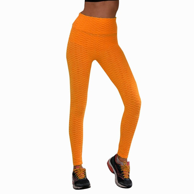 2019 Sexy Yoga Pants Fitness Sports Leggings Jacquard Sports Leggings Female Running Trousers High Waist Yoga Tight Sports Pants