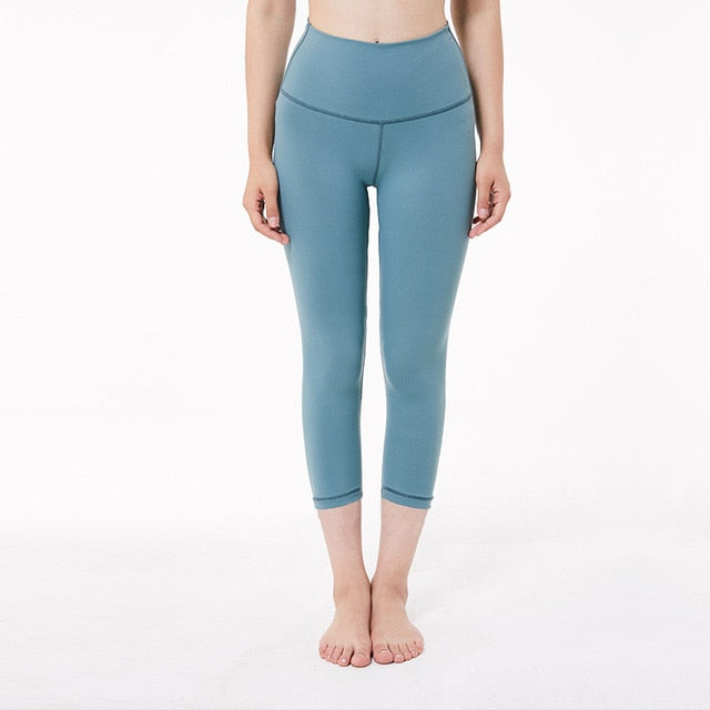 2019 NWT Eshtanga Women Sports Capris Yoga High Elastic Waist Solid Skinny Stretch Capris Leggings Size XXS-XL Free Shipping