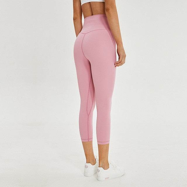 2019 NWT Eshtanga Women Sports Capris Yoga High Elastic Waist Solid Skinny Stretch Capris Leggings Size XXS-XL Free Shipping