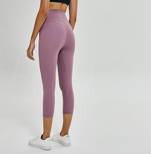 2019 NWT Eshtanga Women Sports Capris Yoga High Elastic Waist Solid Skinny Stretch Capris Leggings Size XXS-XL Free Shipping