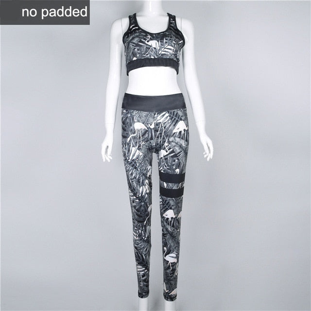 Fitness Clothing Yoga Set Digital Print Leisure Sports Clothes Quick Dry Sleeveless 2 Piece Set Women Sports Wear for Women Gym